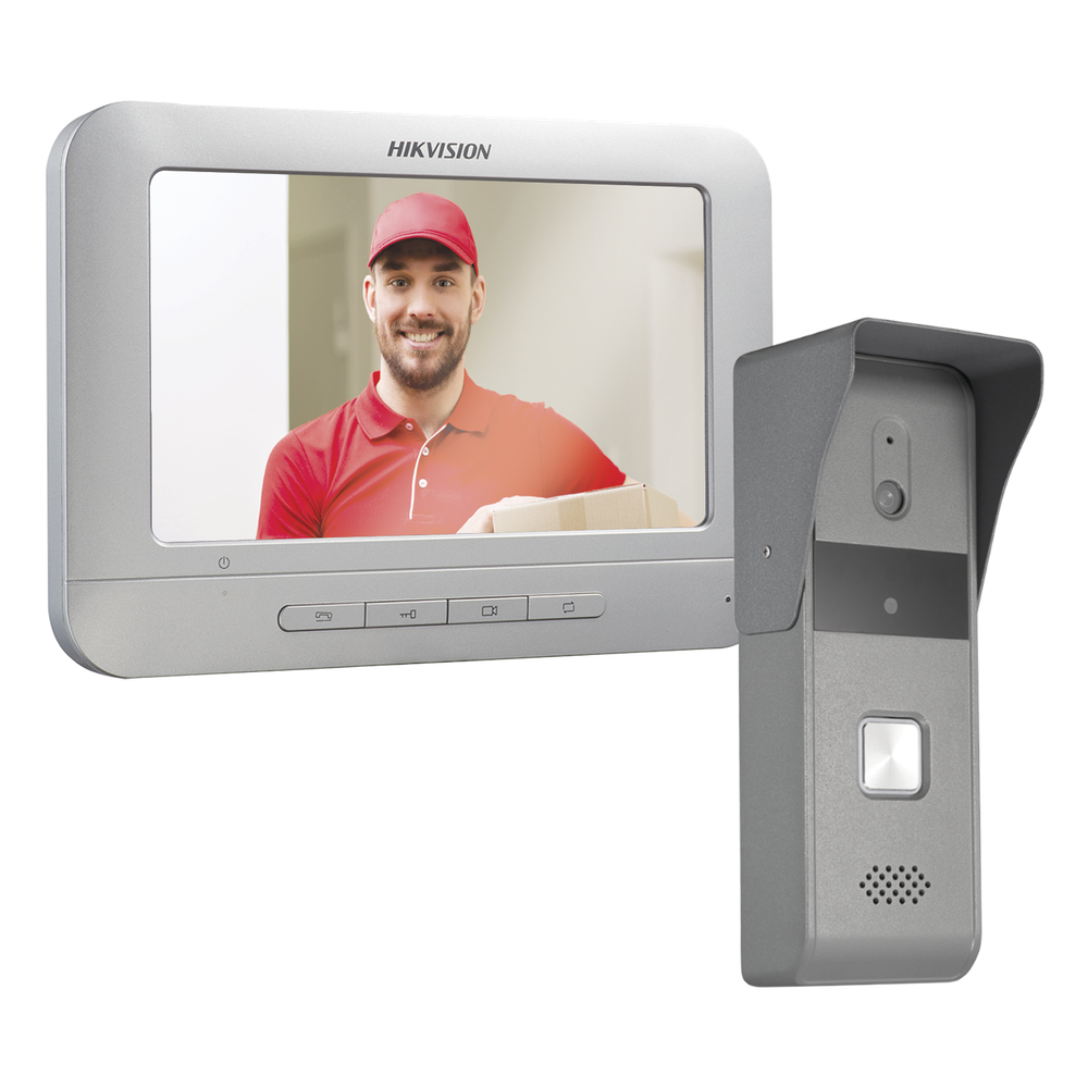 Kit de Videoportero Analógico con Pantalla LCD a Color de 7" / Frente de Calle para Exterior IP65 / Salida de Relevador