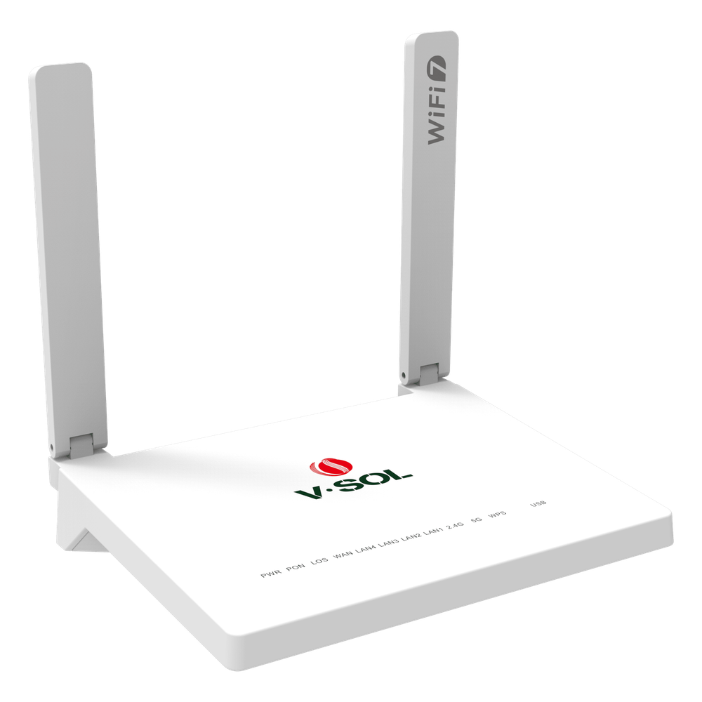 ONU GPON/EPON con Wi-Fi 7 / 1 Puerto 2.5 Gigabits/ 3 Puertos Gigabit / Puerto PON SC/UPC, Hasta 3600 Mbps