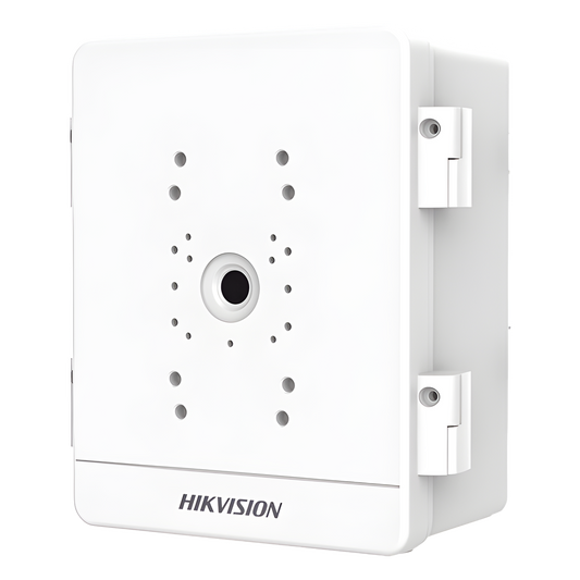 Caja para Videovigilancia para Exterior / Uso en Pared o Poste / IP66 / IK10 / Dimensiones: 387 X 432 X 225 mm / Soporta 3 Dispositivos (PTZ, Bocinas, Cámaras Fijas)