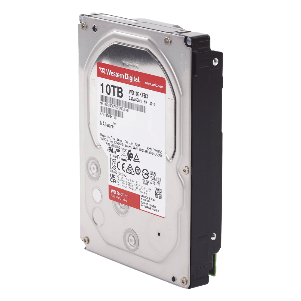 Disco Duro Red Pro de 10TB / 7200 RPM / Optimizado para NAS / Uso 24-7 / 5 Años de Garantia