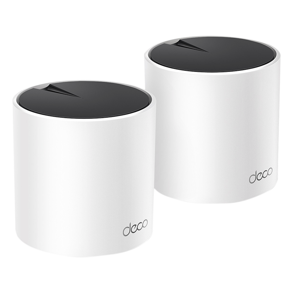 Kit 2 Routers Inalámbricos MESH Interior para Hogar / Doble Banda Wi-Fi 6 AX3000 Mbps / 3 Puerto Gigabit WAN/LAN / 2 Antenas Internas / Administración Mediante la App Deco (iOS, Android) / Protección HomeShield