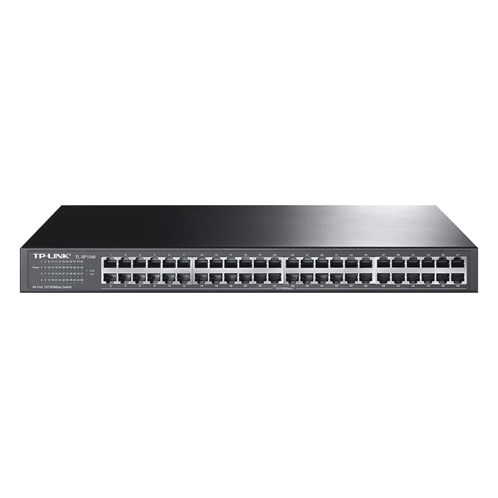 Switch no administrable de 48 puertos 10/100 Mbps para montaje en rack