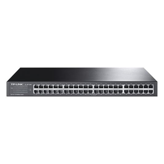 Switch no administrable de 48 puertos 10/100 Mbps para montaje en rack