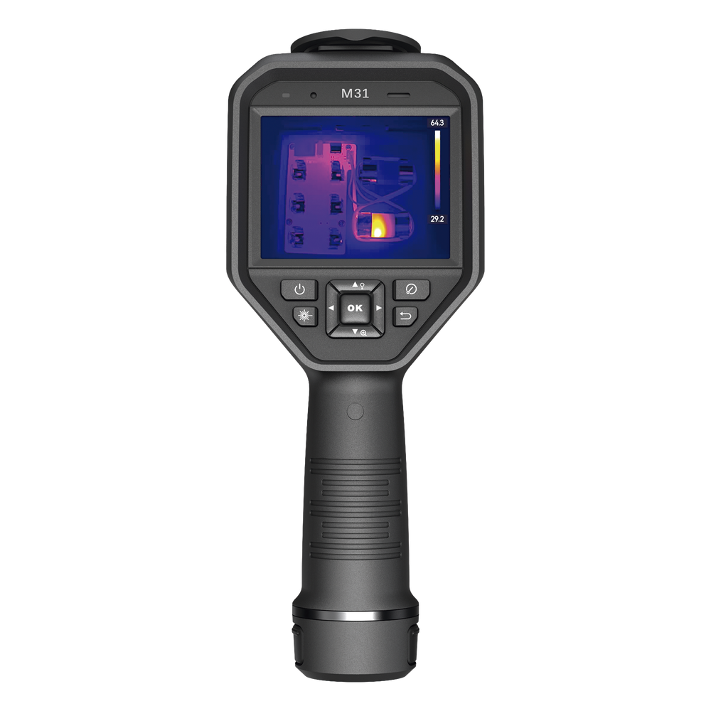 M31 - Cámara Termográfica Portátil Dual / Lente Térmico 9.7 mm (384 x 288) / Lente Óptico (8 Megapixel) / WiFi / IP54 / Ranura MicroSD hasta 64 Gb  / Hasta 5 Horas de Funcionamiento Continuo