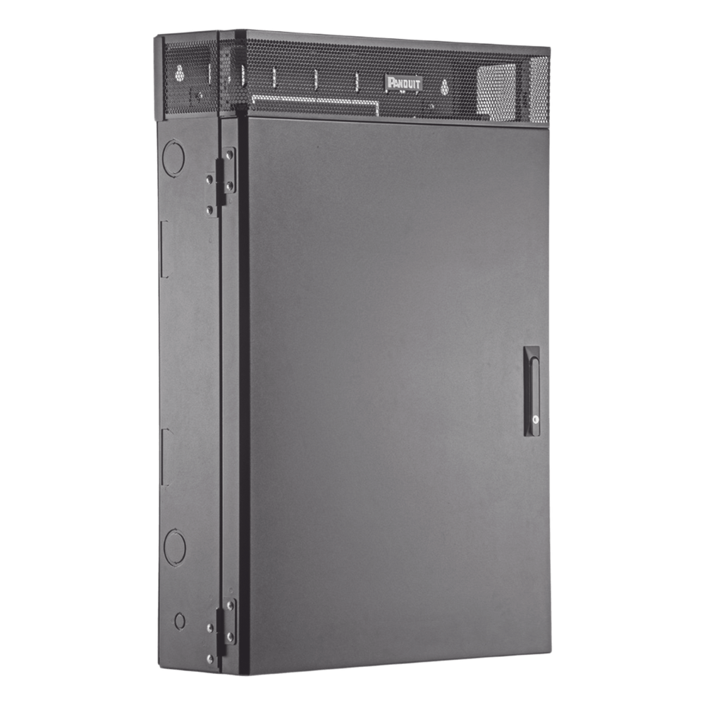 Gabinete de Montaje en Pared TrueEdge™, Con 3 UR para Equipo Activo y 3 UR para Paneles de Parcheo, Fabricado en Acero, Color Negro