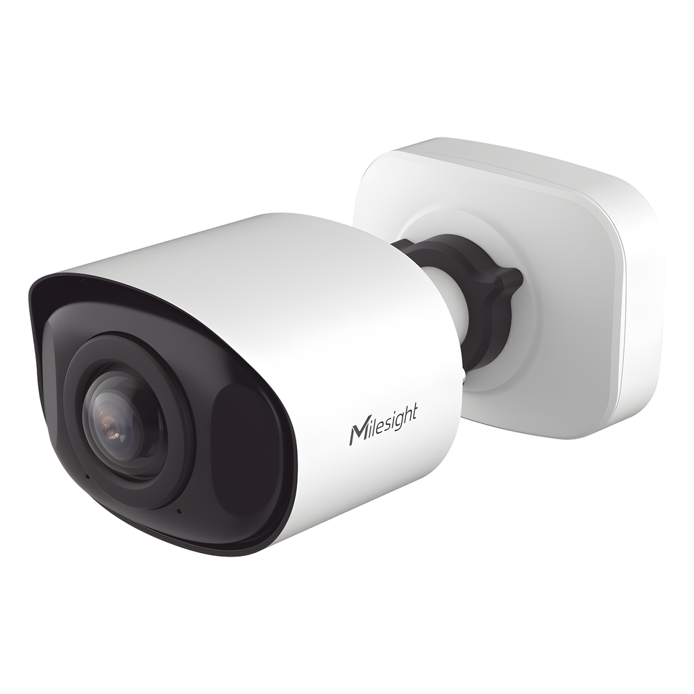 Cámara Bullet de Red Mini Panorámica 180° AI / 4K / Super WDR 120dB / Micrófono Integrado / IP67-IK10 / Soporte PoE / Almacenamiento 1TB / Analítica IA VCA 8 Modos