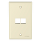 Placa de Pared Vertical, Salida Para 2 Puertos Keystone, Color Marfil