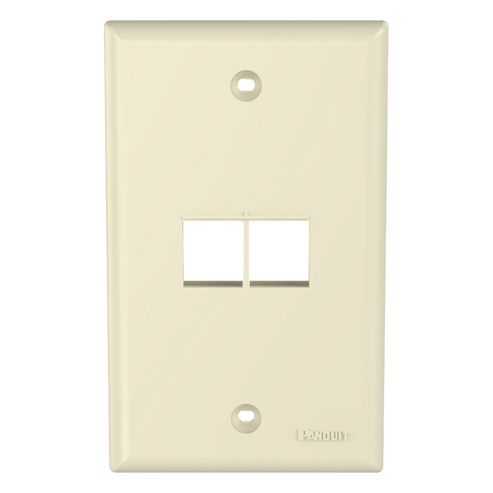 Placa de Pared Vertical, Salida Para 2 Puertos Keystone, Color Marfil