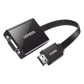 Adaptador HDMI a VGA / Resolución 1080P / Audio 3.5mm / Con Puerto Micro USB para Alimentación / Plug & Play / No Requiere Controlador / ABS / Flexible y Duradero