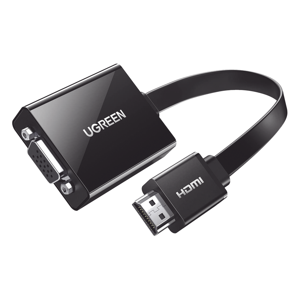 Adaptador HDMI a VGA / Resolución 1080P / Audio 3.5mm / Con Puerto Micro USB para Alimentación / Plug & Play / No Requiere Controlador / ABS / Flexible y Duradero