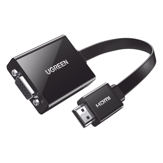 Adaptador HDMI a VGA / Resolución 1080P / Audio 3.5mm / Con Puerto Micro USB para Alimentación / Plug & Play / No Requiere Controlador / ABS / Flexible y Duradero