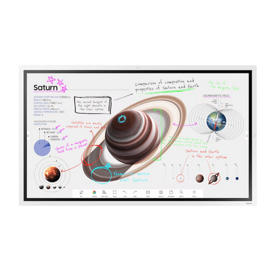 Pizarra Interactiva Digital / 55" 4K UHD (3840x2160) / Touch IR 20 Puntos / Whiteboard 4 Usuarios Simultáneos / Tizen 9.0 / WiFi / VESA 400x400