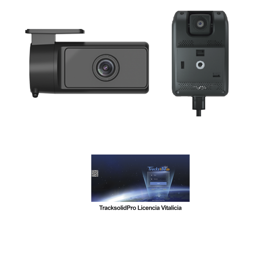 KIT Dashcam con sistema de control ADAS (asistencia de manejo) y Camara de cabina (CI03) / Multiples alarmas /Comunicación dos vías / ideal para flotas vehiculares / Facil instalacio / Incluye licencia vitalicia plataforma TrackSolidPro