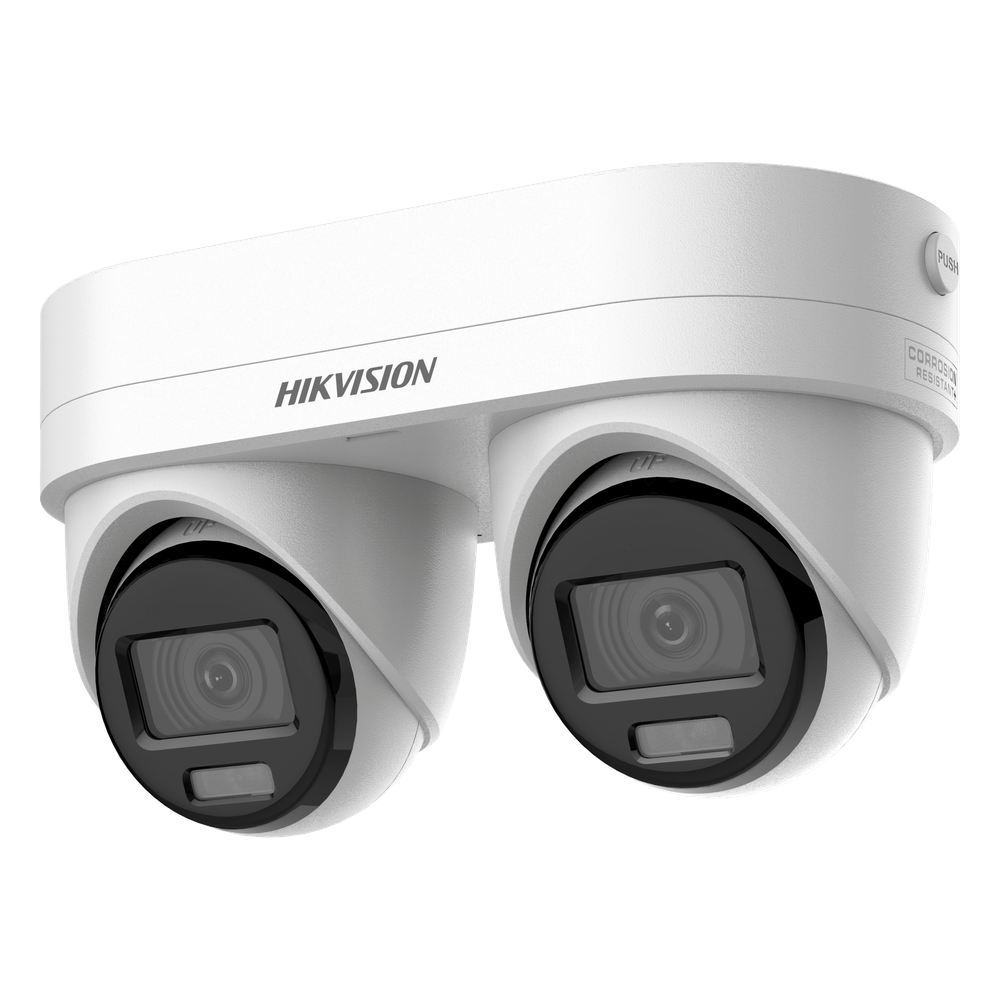 PanoVu Series / Lente Dual de 4 Megapixel / 2 Lentes Fijos de 2.8 mm / Recomendado para Pasillos o Esquinas / IP67 / IK10 / PoE / WDR 120 dB / Dual Light (30 mts IR + 30 Mts Luz Blanca) / Micrófono y Bocina Integrada / Micro SD / ACUSEEK