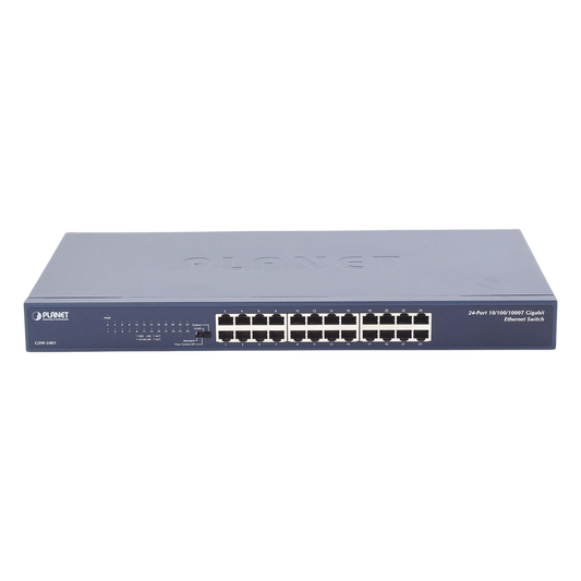 Switch No Administrable Gigabit de 24 Puertos 10/100/1000 Mbps, Con Modo Extendido Para Envió de Datos de Hasta 200 m