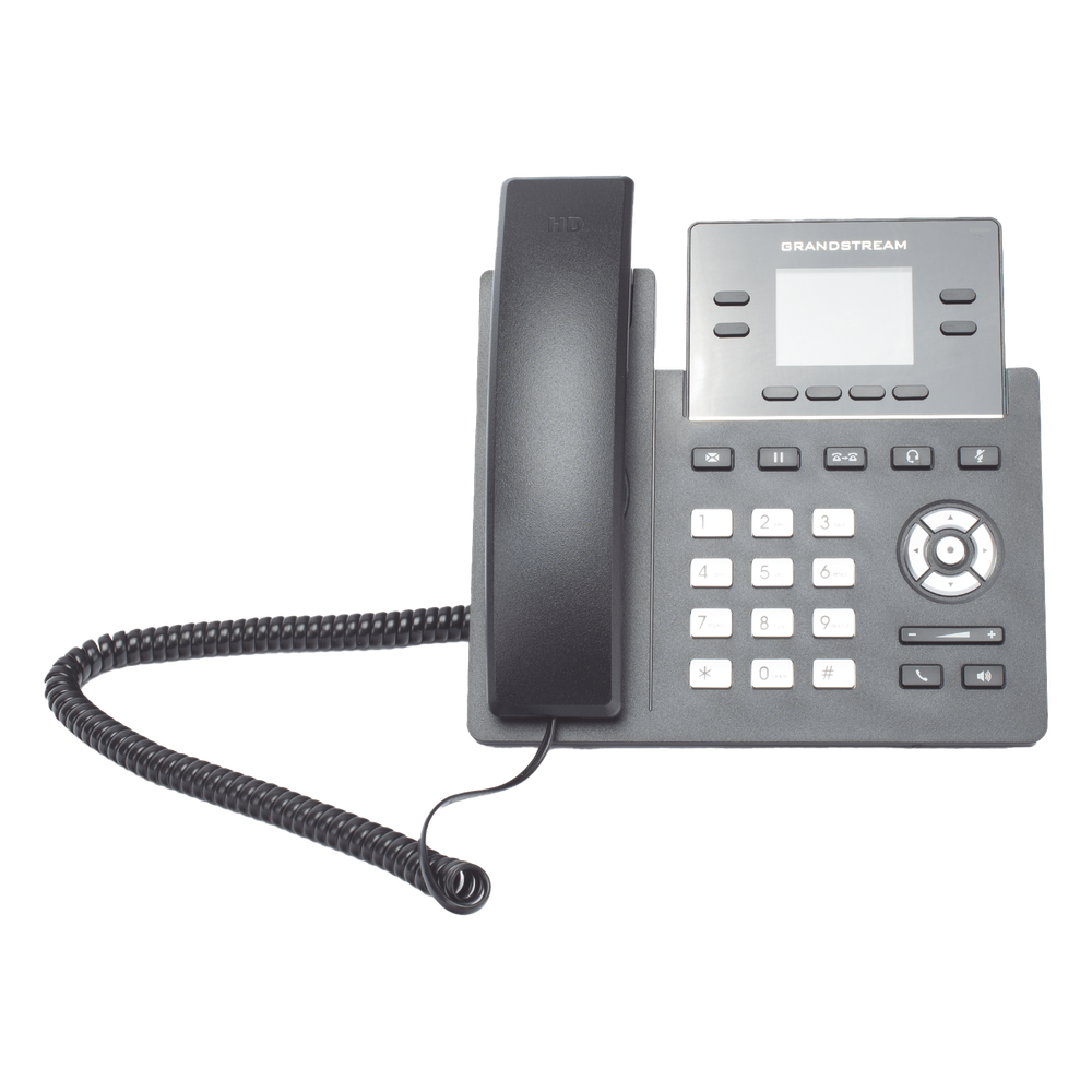 Teléfono IP Grado Operador, 4 líneas SIP con 2 cuentas, puertos Gigabit PoE, pantalla a color 2.4", codec Opus, IPV4/IPV6 con gestión en la nube GDMS