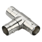 Adaptador en T para 75 Ohm de triple conectores BNC Hembras, Níquel/ Oro/ Teflón.