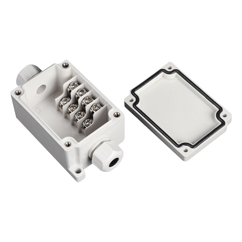 Caja de Conexión Exterior con Conexión Lateral para 4 Líneas (doble tornillo). Incluye Glándulas.