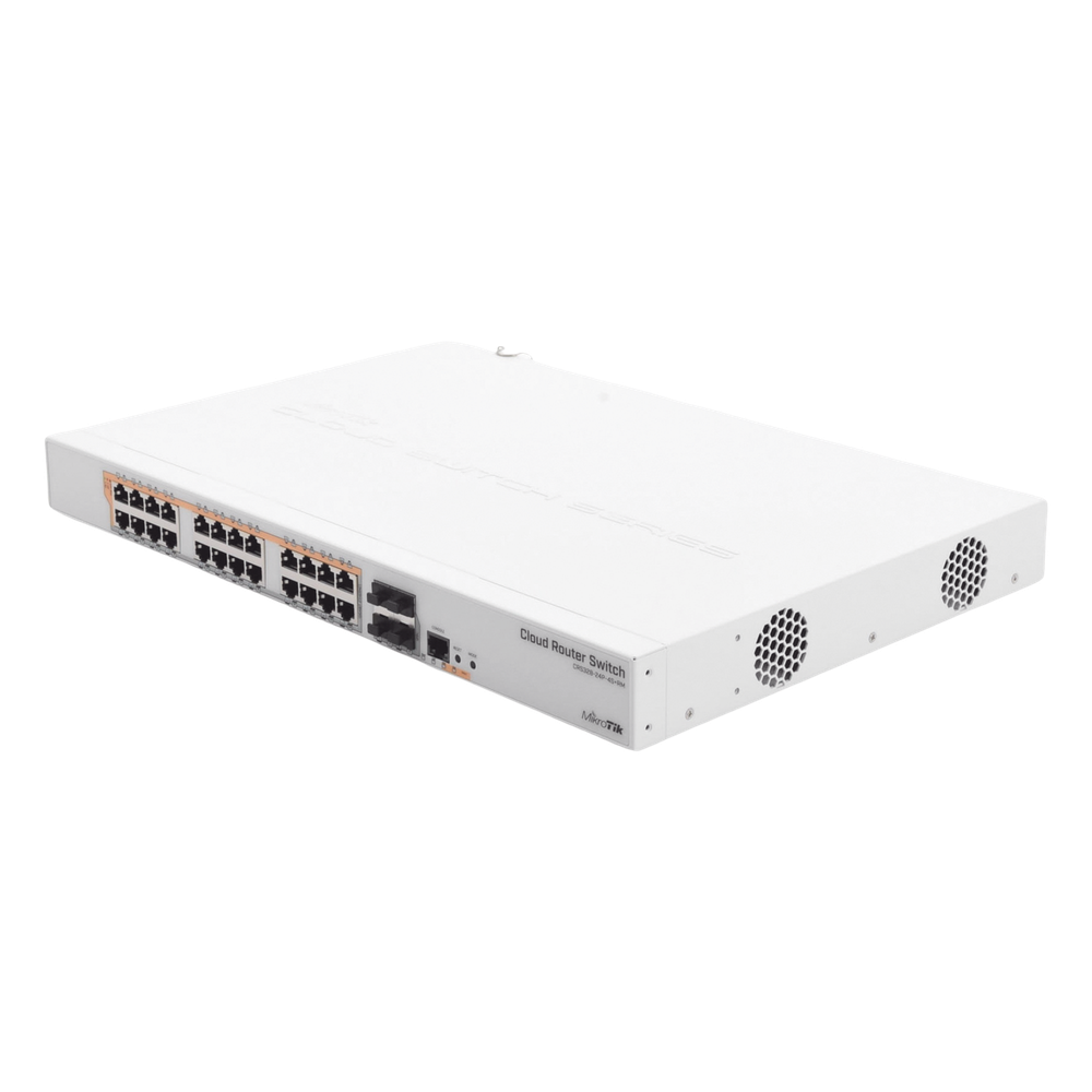 CRS328-24P-4S+RM - 24 port Gigabit Ethernet router/switch with four 10Gbps SFP+