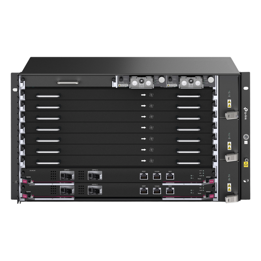 Chassis Optical Line Terminal (OLT) / 7 Slots de Servicio / 160 Gbit/s por Slot / GPON 2.5Gbps + XGS-PON 10Gbps / Gestión Centralizada DPMS / 1:256 Split Ratio / Dual Main Control Redundante / L2+L3 Avanzado