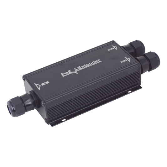 Extensor PoE/ 100 Metros / Intemperie (IP66) / 60 Watts / 1 puerto @ 2 salidas a 30 W  / No requiere fuente de alimentación adicional