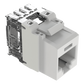 Conector Jack Estilo 110 (de Impacto), Tipo Keystone, Categoría 6A, de 8 Posiciones y 8 Cables, Color Blanco