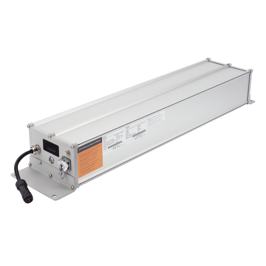 Batería de Ion-Litio para Videovigilancia 1280 Wh,  100Ah,  Controlador Incluido, Conexión Directa a Panel Solar y Salida de 12 Vcc o 24 Vcc