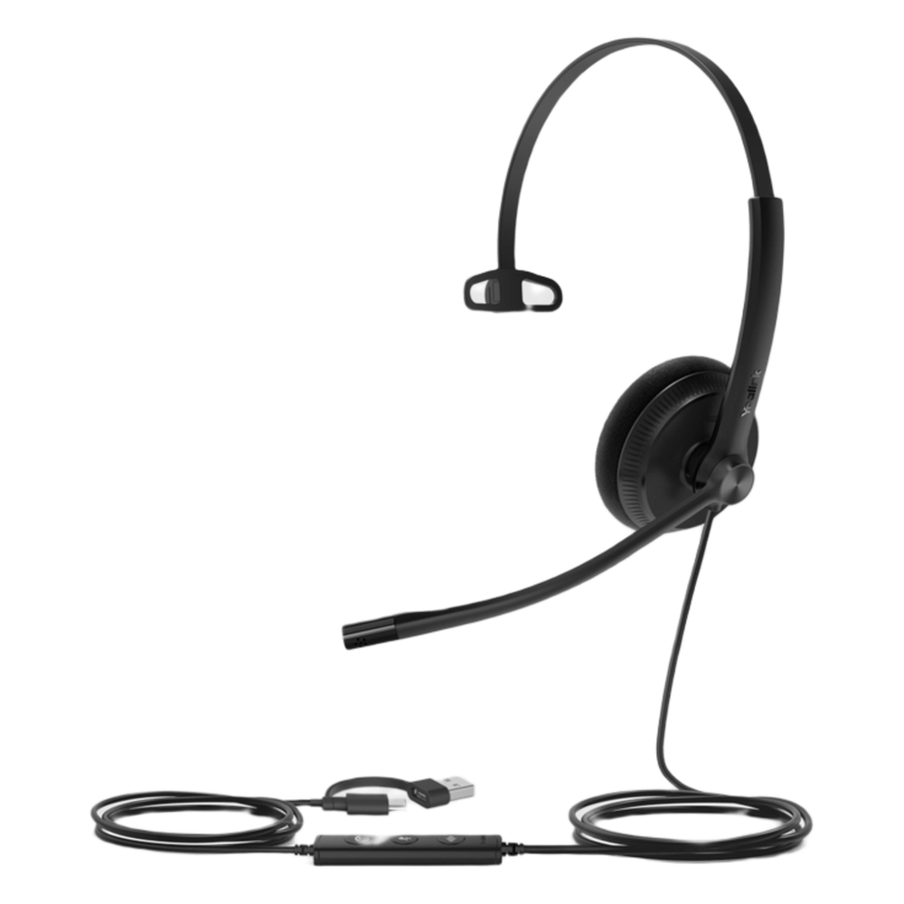 Diadema Alámbrica UH34 Lite Mono Teams de Yealink USB-C/A con Almohadillas de Espuma