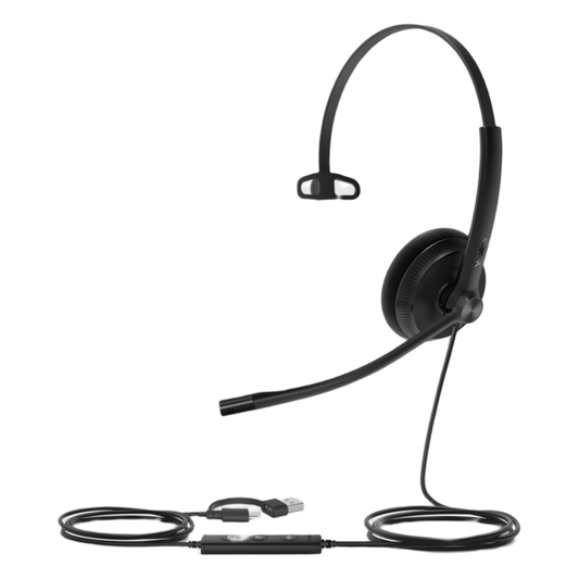 Diadema Alámbrica UH34 Lite Mono Teams de Yealink USB-C/A con Almohadillas de Espuma