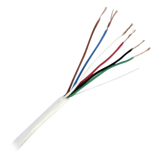 Bobina de Cable de 152 Metros (500 Pies) de 6 x 20 AWG / Blindado / Color Blanco / Aplicaciones en Control de Acceso, Audio e Instrumentación