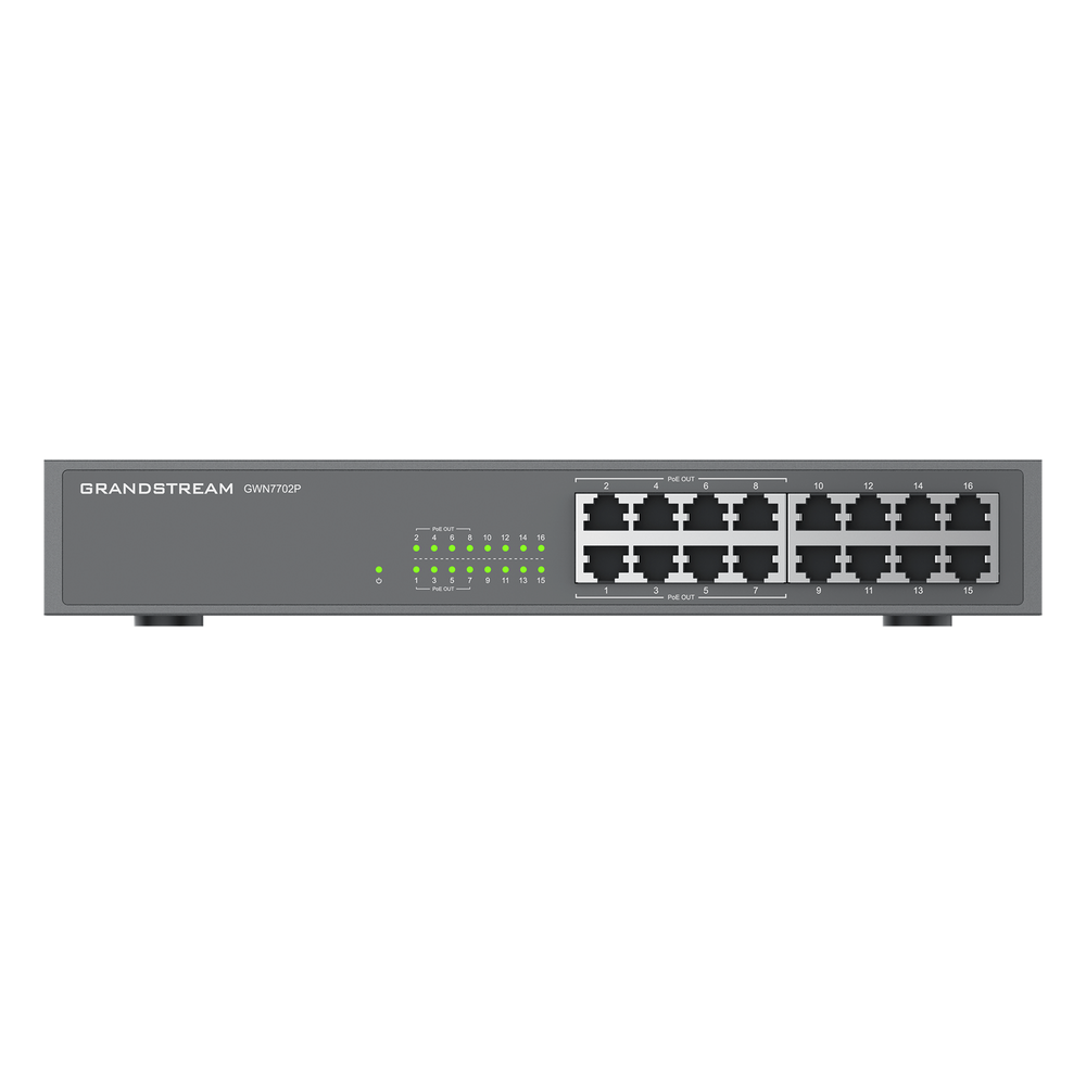 Switch PoE+ 16 Puertos Gigabit No Administrable / 8 puertos 10/100/1000 Mbps / 8 puertos PoE+ / hasta 145W