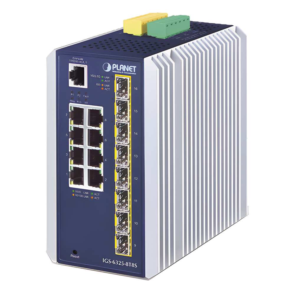 Switch Industrial Administrable Capa 3, 8 Puertos Etherrnet 10/100/1000T, 8 Puertos SFP de 1G/ 2.5G