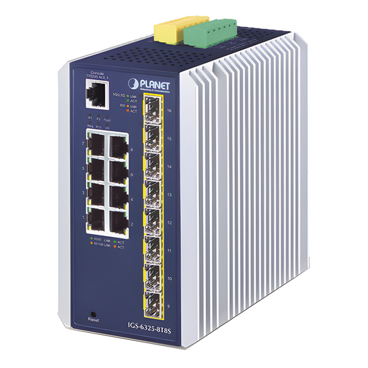 Switch Industrial Administrable Capa 3, 8 Puertos Etherrnet 10/100/1000T, 8 Puertos SFP de 1G/ 2.5G