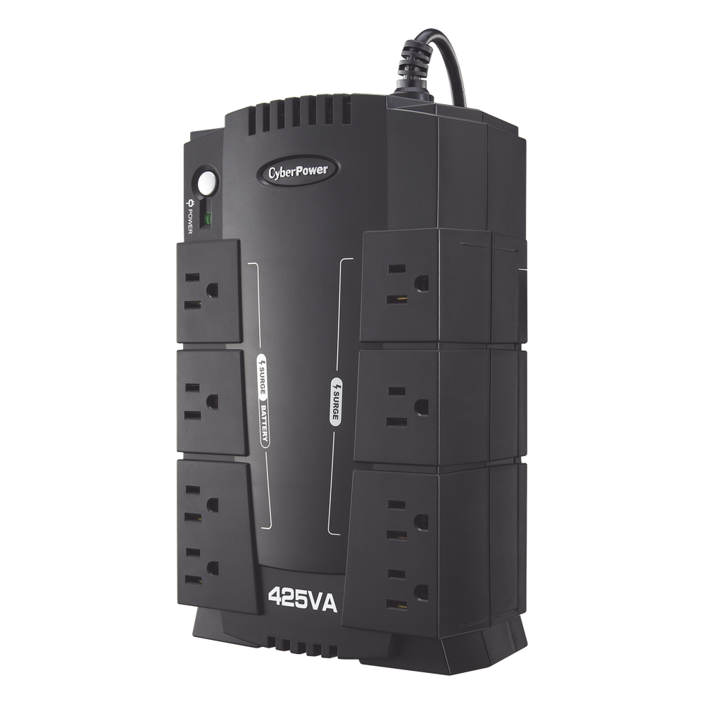 UPS de 425 VA/255 W, Topología Standby, Entrada 120 Vca NEMA 5-15P, Tipo Gabinete Compacto, Con 8 Tomas NEMA 5-15R