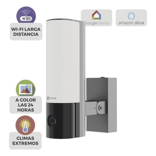 Cámara IP 4 Megapíxel / Wi-Fi / Lampara Integrada / Audio de dos vías / Imágen Nocturna a Color / Detección Humana / Audios Personalizables  / Uso Exterior con Protección