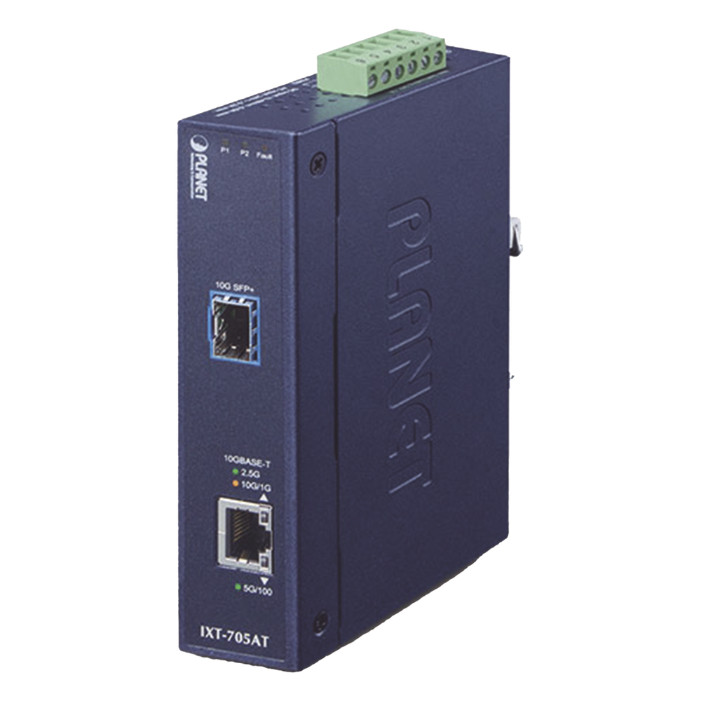 Convertidor de Medios Industrial Ethernet RJ45 10G/5G/2.5G/1G/100M a SFP+ 10GBASE-X
