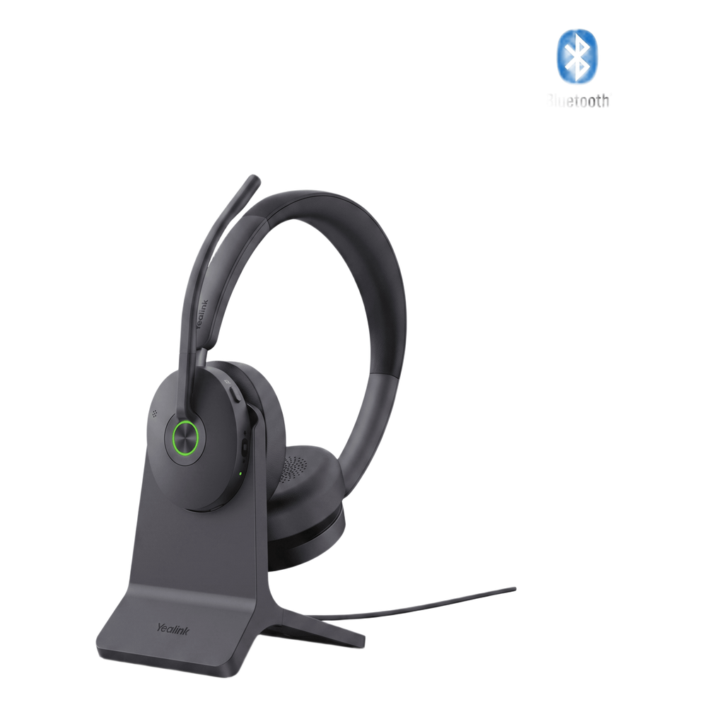 Diadema Bluetooth Yealink BH74 con Cancelación Activa de Ruido Híbrida, Base de Carga y Tecnología Acoustic Shield 3.0.