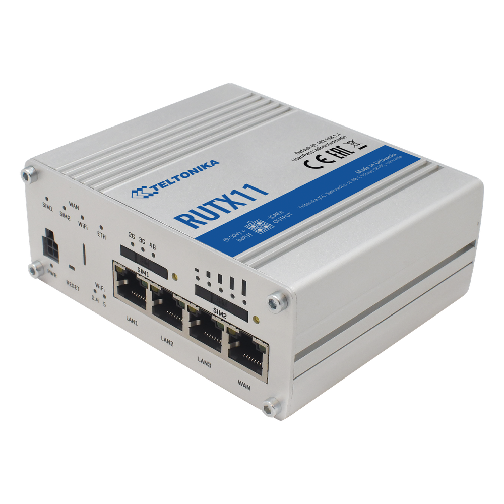 Router Industrial LTE 4.5G Cat 6 / 300 Mbps / WiFi 5 Dual Band / 4 Puertos Gigabit / Doble SIM / GNSS / PoE