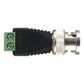 Adaptador de conector BNC macho a 2 terminales-tornillo para cables AWG-26-14, en aplicaciones Video Vigilancia, Níquel/ Oro/  PTFE y PVC.