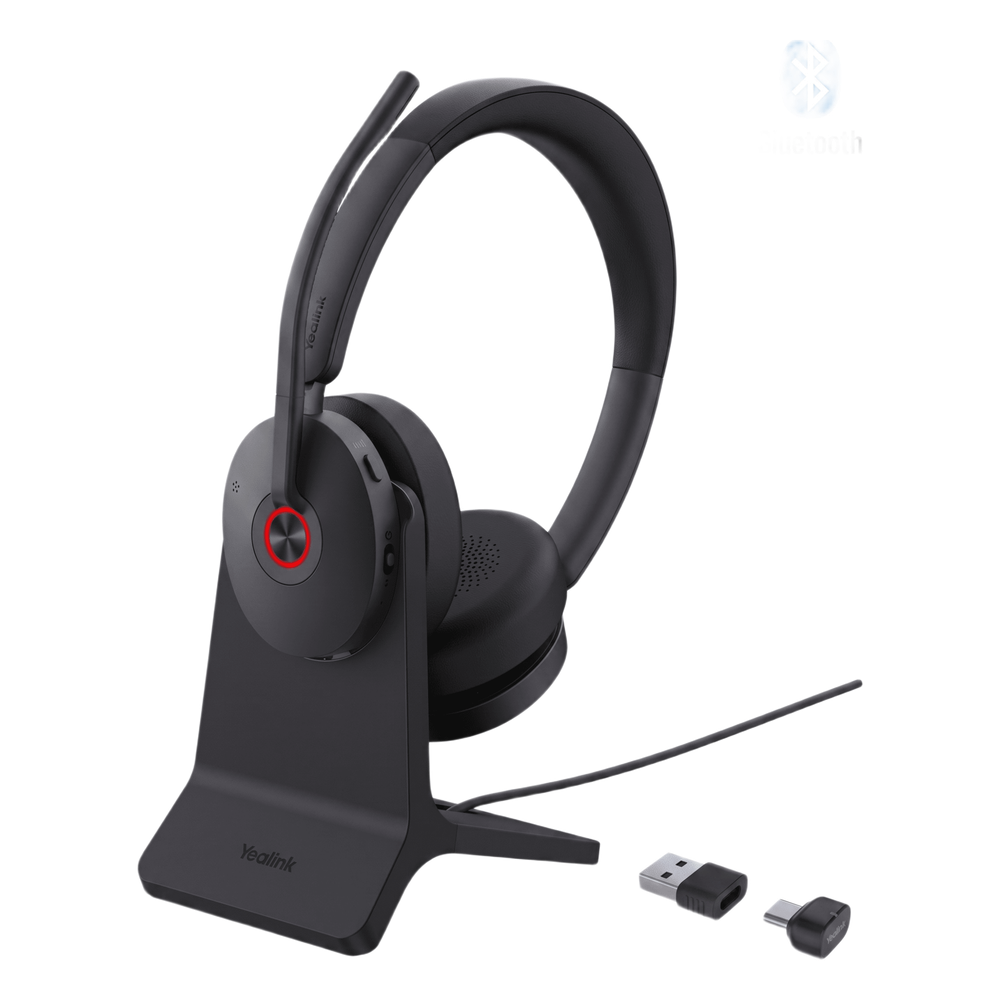 Diadema Inalambrica BH74-With-Stand-UC-USB-C/A de Yealink con Compatibilidad UC Multiplataforma y Acoustic Shield 3.0