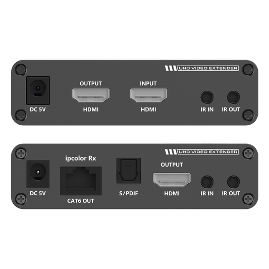 Kit Extensor HDMI hasta 700 metros con Conexión en Cascada / 4K @ 60 Hz/ 70 metros PTP con Cat 6, 6a y 7 / IPCOLOR / CERO LATENCIA / SIN COMPRIMIR / Salida Loop / IR bidireccional / Puerto S/PDIF / Soporta ARC / Soporta 10 TT-676-Rx.