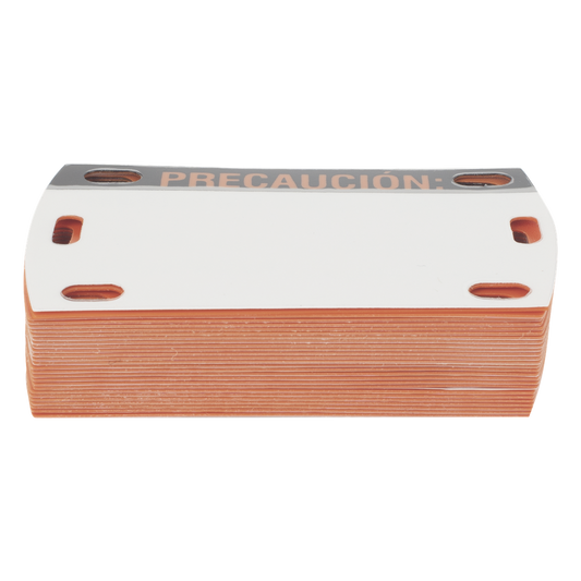 Etiqueta Autolaminada para Identificación de Fibra Óptica Paquete de 25 Piezas, Para Uso Interior/Exterior, Dimensiones de 90 x 50 mm (3.54 x 1.97 Pulgadas), Color Negro con Naranja