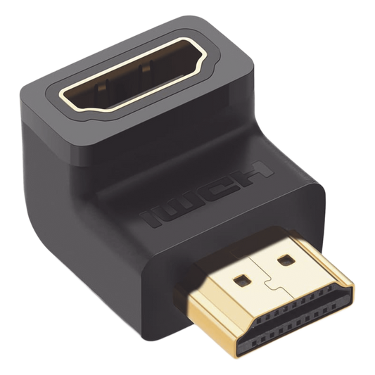 Adaptador HDMI de 90 Grados Macho a Hembra / Hacia Abajo / HDMI 2.0 4K@60Hz / Proporciona Flexibilidad Sin Doblar los Cables HDMI