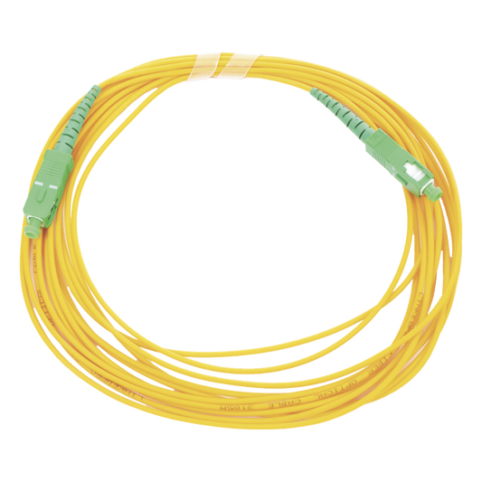 Jumper de Fibra Óptica Monomodo SC/APC - SC/APC Simplex, Color Amarillo, 5 Metros (16.40 Pies)
