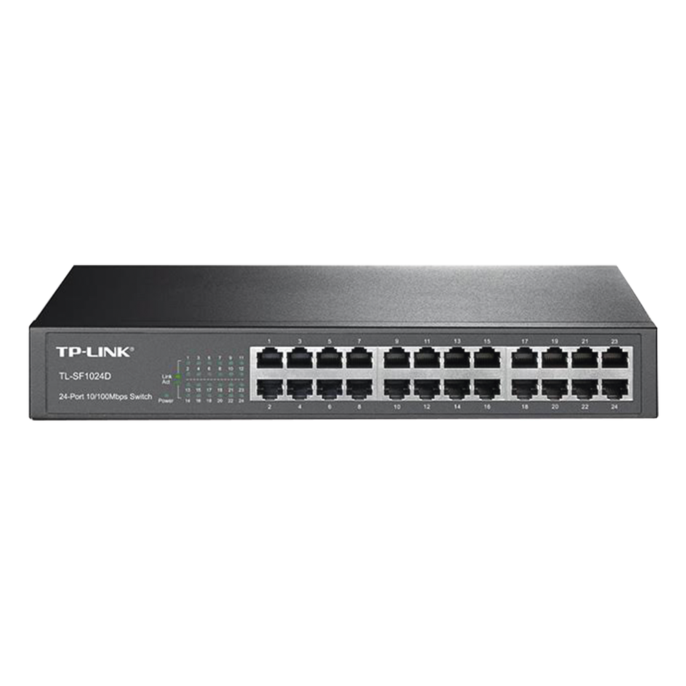 Switch no administrable de 24 puertos 10/100 Mbps para escritorio/rack