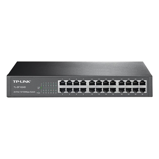 Switch no administrable de 24 puertos 10/100 Mbps para escritorio/rack