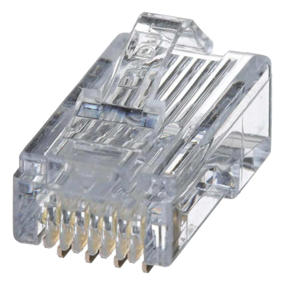 Plug RJ45 Cat5e, Para Cable UTP de Calibres 24-26 AWG, Chapado en Oro de 50 Micras, Paquete de 100 Piezas