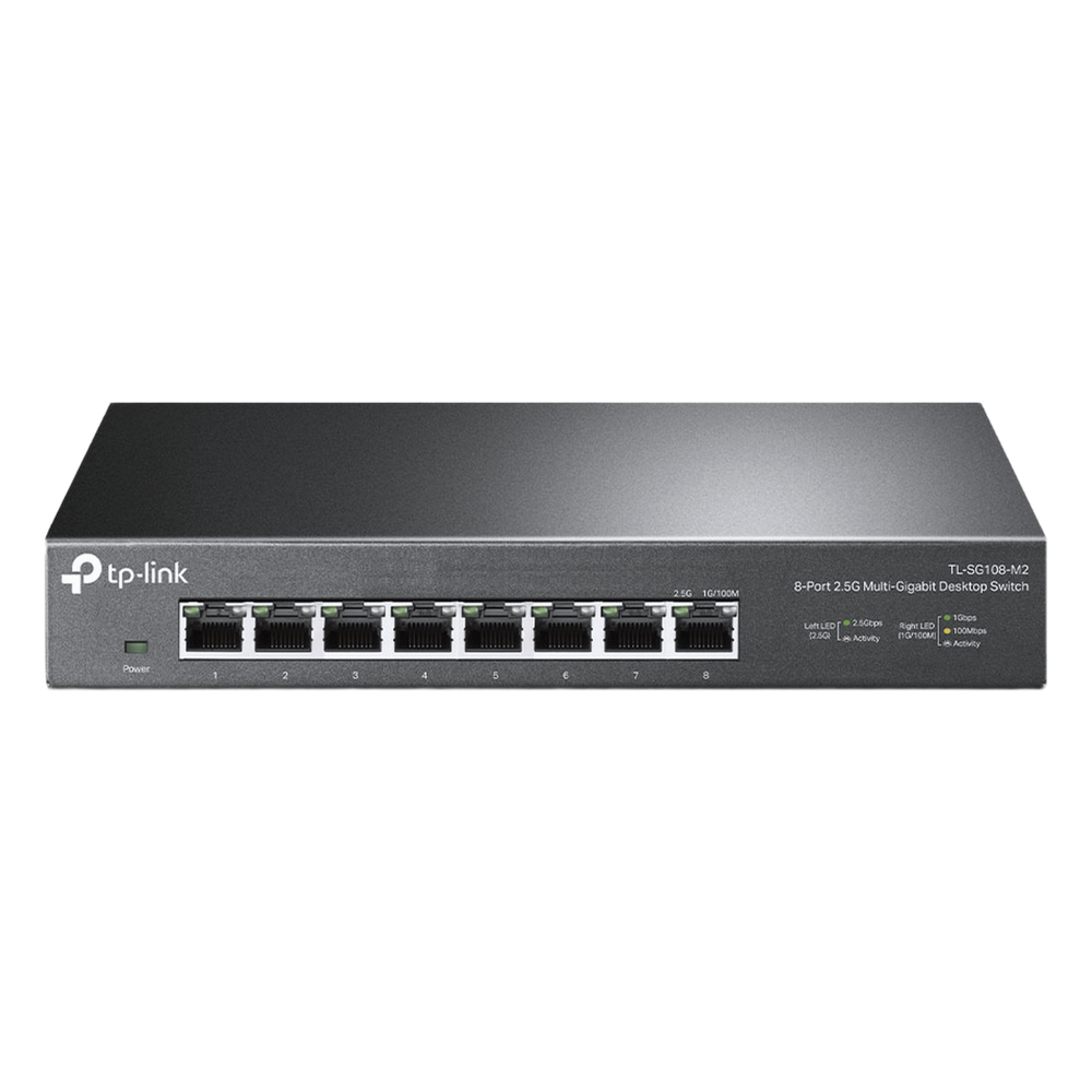 Switch Gigabit no administrable de 8 puertos 100 Mbps/ 1 Gbps/ 2.5 Gbps ideal para WiFi 6