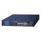 Switch No Administrable 8 Puertos Gigabit con Modo Extender a 250 m,  2 Puertos Uplink 10/100/1000 Mbps, 2 Puertos SFP