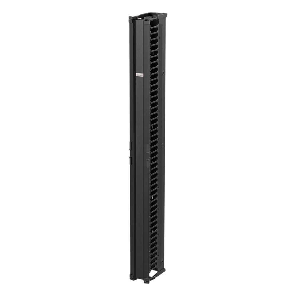 Organizador Vertical CableTek, Sencillo (Solo Frontal), Para Rack Abierto de 45 Unidades, 6 in de Ancho, Color Negro